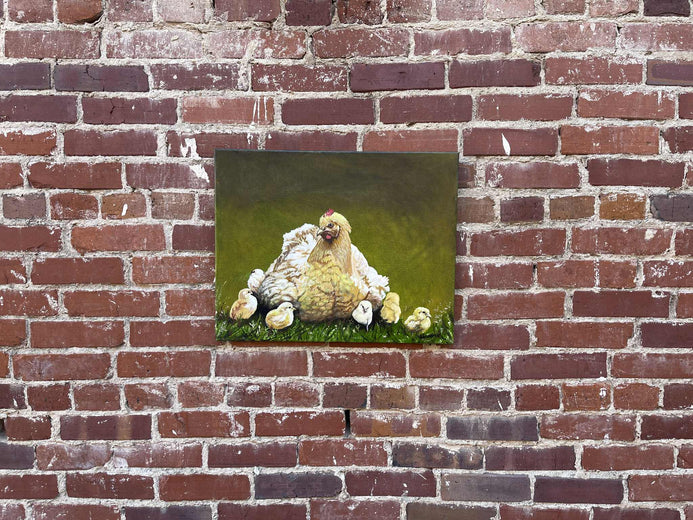 Hen & Chicks by Shela Goodman |  Context View of Artwork 