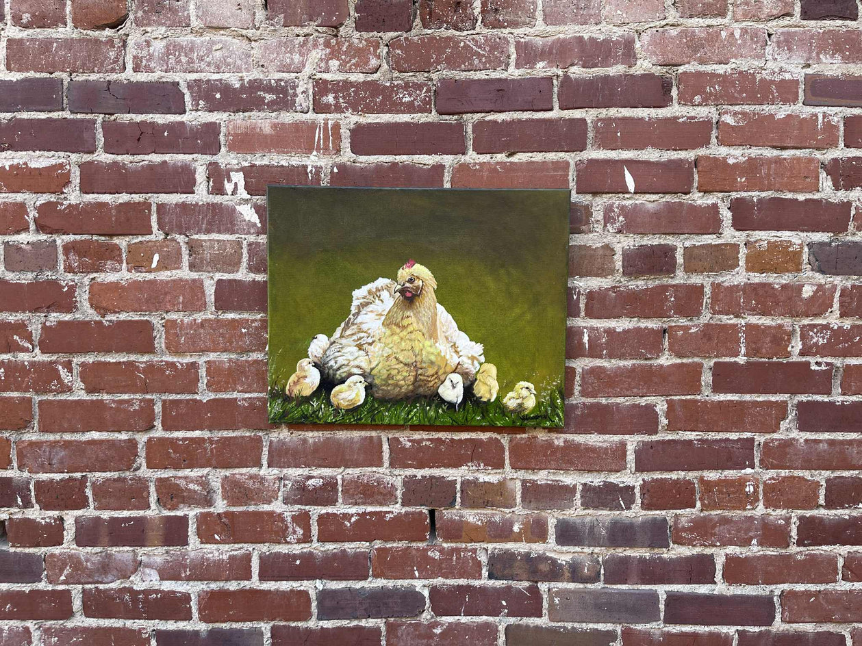 Hen & Chicks by Shela Goodman |  Context View of Artwork 