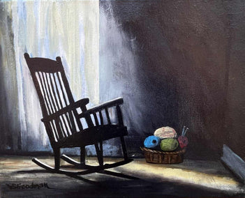 oil painting by Shela Goodman titled Rocking Chair