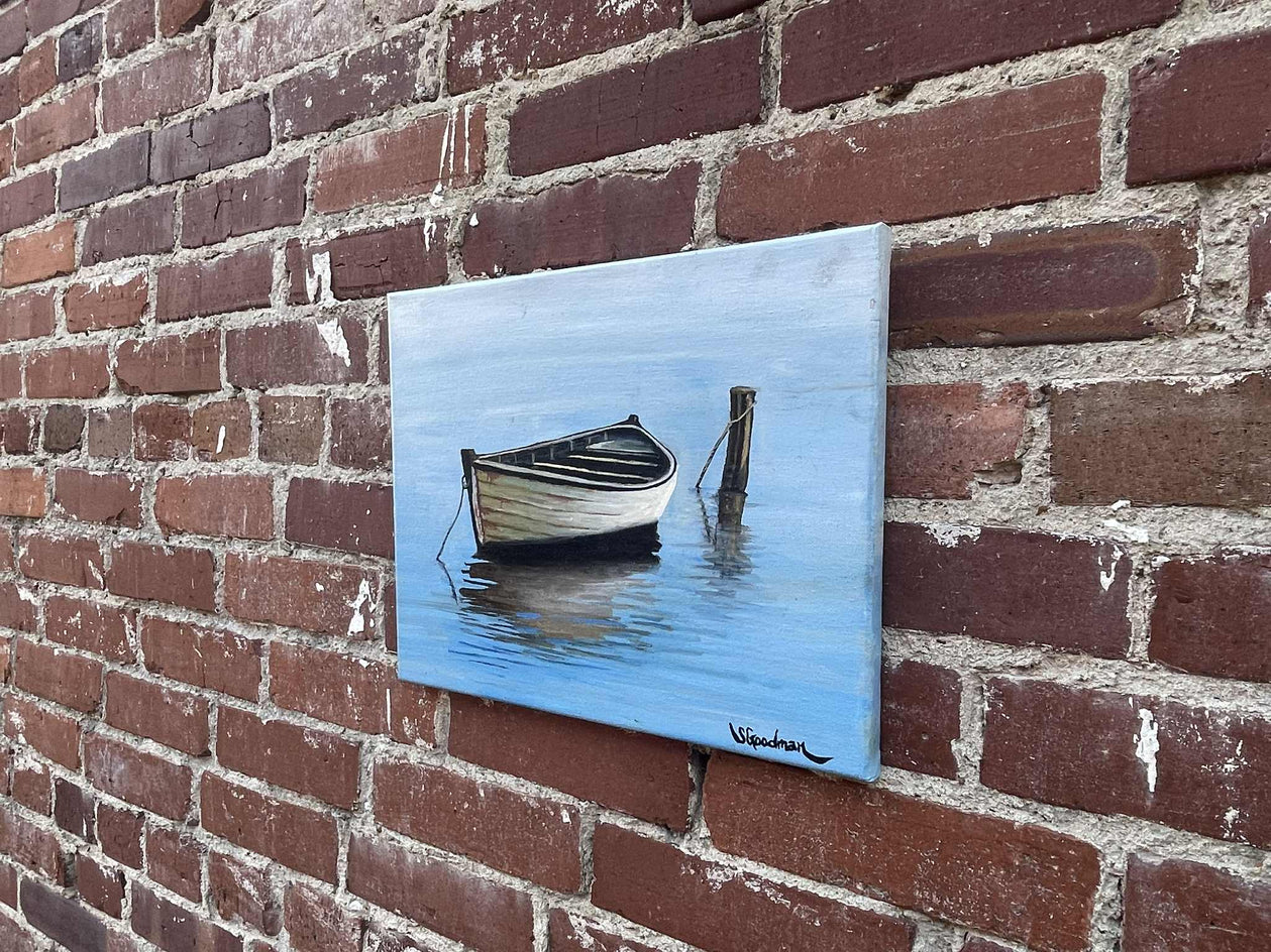 Rowboat by Shela Goodman |  Side View of Artwork 