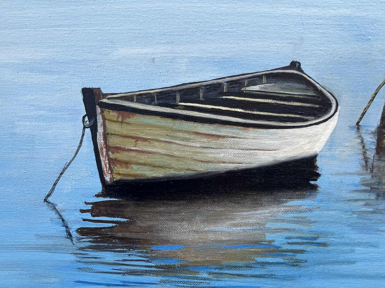 Rowboat by Shela Goodman |  Closeup View of Artwork 