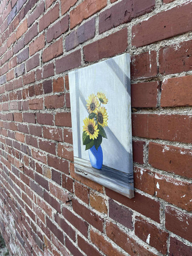 Sunflowers by Shela Goodman |  Side View of Artwork 