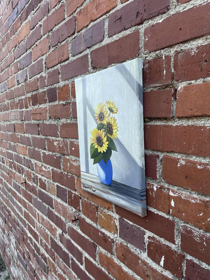 Sunflowers by Shela Goodman |  Side View of Artwork 