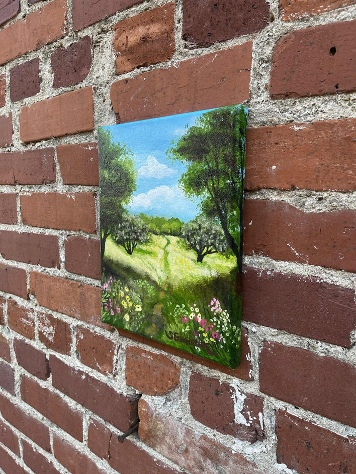 The Path by Shela Goodman |  Side View of Artwork 