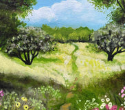 Original art for sale at UGallery.com | The Path by Shela Goodman | $250 | oil painting | 10' h x 8' w | thumbnail 4