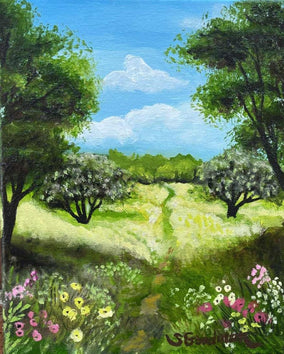 Original art for sale at UGallery.com | The Path by Shela Goodman | $250 | oil painting | 10' h x 8' w