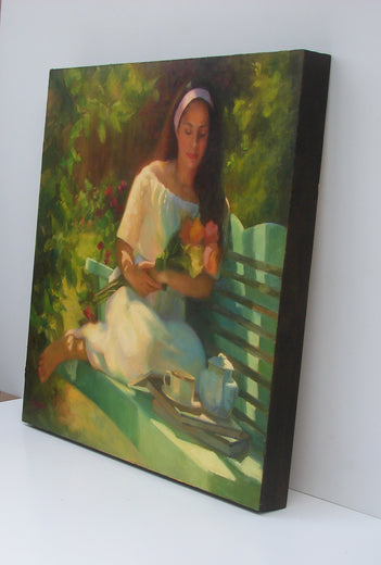 Alana with Roses by Sherri Aldawood |  Side View of Artwork 