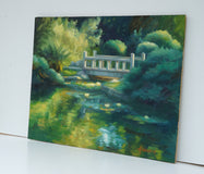 Original art for sale at UGallery.com | Bridge in the Japanese Garden by Sherri Aldawood | $625 | oil painting | 12' h x 16' w | thumbnail 2