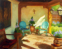 Original art for sale at UGallery.com | Clive's Porch by Sherri Aldawood | $575 | oil painting | 11' h x 14' w | thumbnail 1