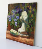 Original art for sale at UGallery.com | Garden Cherub by Sherri Aldawood | $575 | oil painting | 12' h x 12' w | thumbnail 2