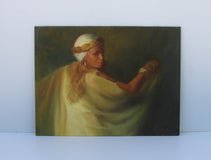 Original art for sale at UGallery.com | Lady in Gold by Sherri Aldawood | $675 | oil painting | 12' h x 16' w | thumbnail 3