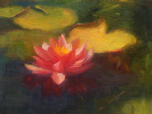 Original art for sale at UGallery.com | Mission Waterlily by Sherri Aldawood | $675 | oil painting | 16' h x 12' w | thumbnail 4