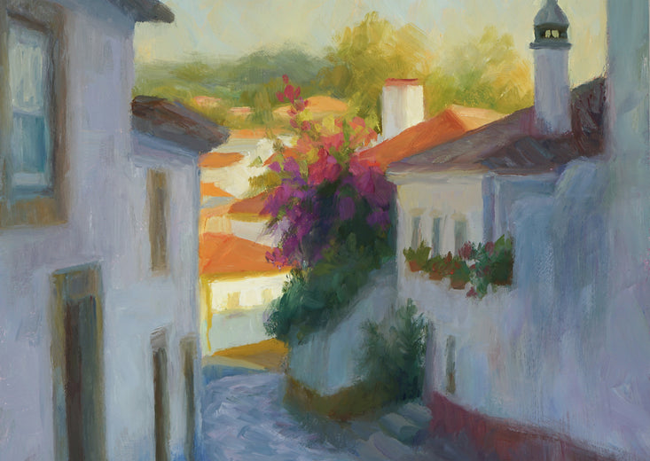 Obidos Evening by Sherri Aldawood |   Closeup View of Artwork 