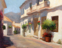 Original art for sale at UGallery.com | Rustic Building in Estepona by Sherri Aldawood | $575 | oil painting | 11' h x 14' w | thumbnail 1