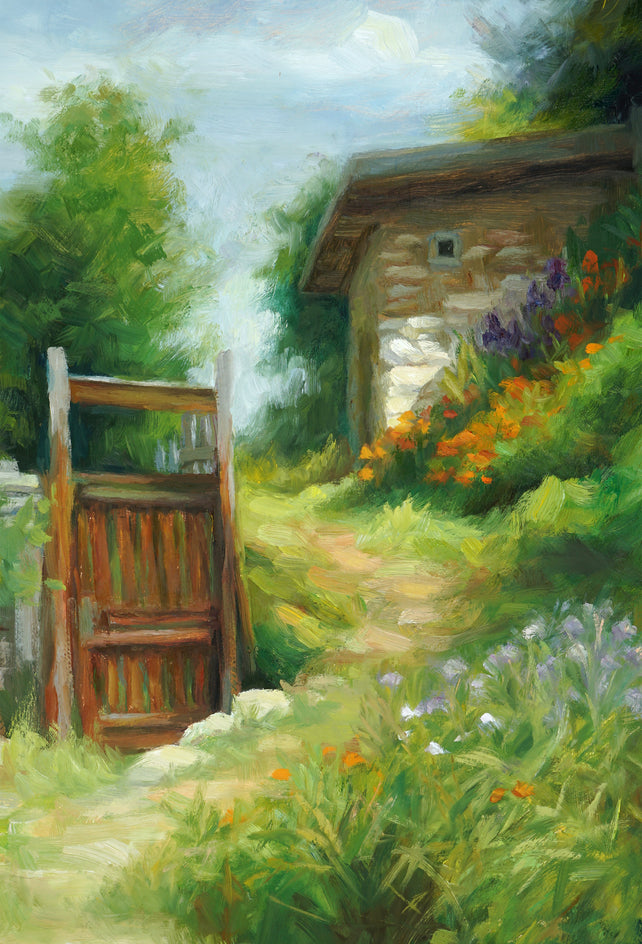 Rustic Hillside by Sherri Aldawood |  Closeup View of Artwork 