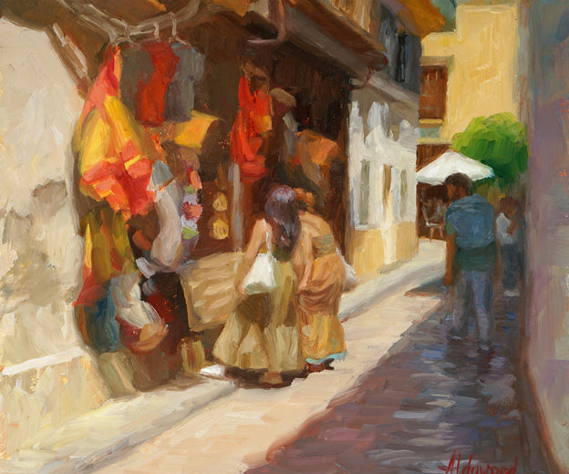 Shopping in Cordoba by Sherri Aldawood |   Closeup View of Artwork 