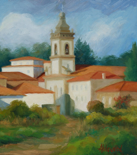 Village Steeple by Sherri Aldawood |   Closeup View of Artwork 
