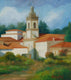 Original art for sale at UGallery.com | Village Steeple by Sherri Aldawood | $625 | oil painting | 12' h x 16' w | thumbnail 4