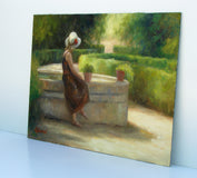 Original art for sale at UGallery.com | Woman at the Fountain by Sherri Aldawood | $625 | oil painting | 12' h x 16' w | thumbnail 2