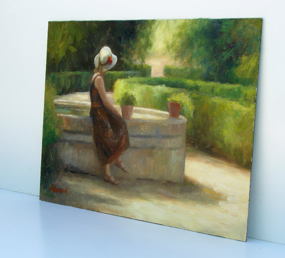 Woman at the Fountain by Sherri Aldawood |  Side View of Artwork 