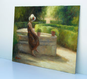 Original art for sale at UGallery.com | Woman at the Fountain by Sherri Aldawood | $675 | oil painting | 12' h x 16' w | thumbnail 2