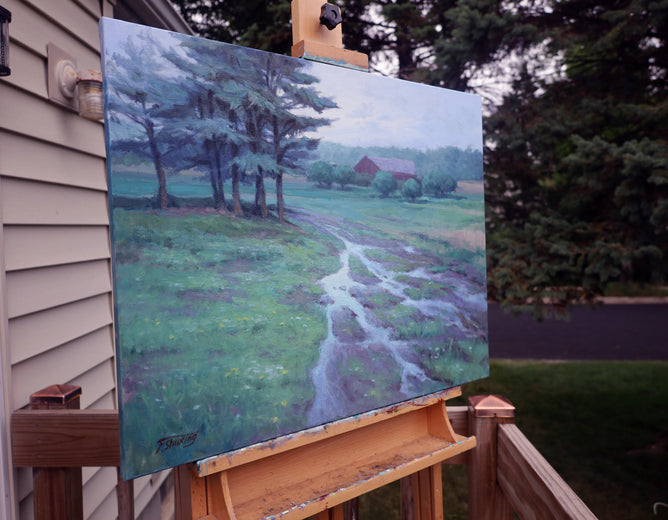 Farm Road by Shuxing Fan |  Side View of Artwork 