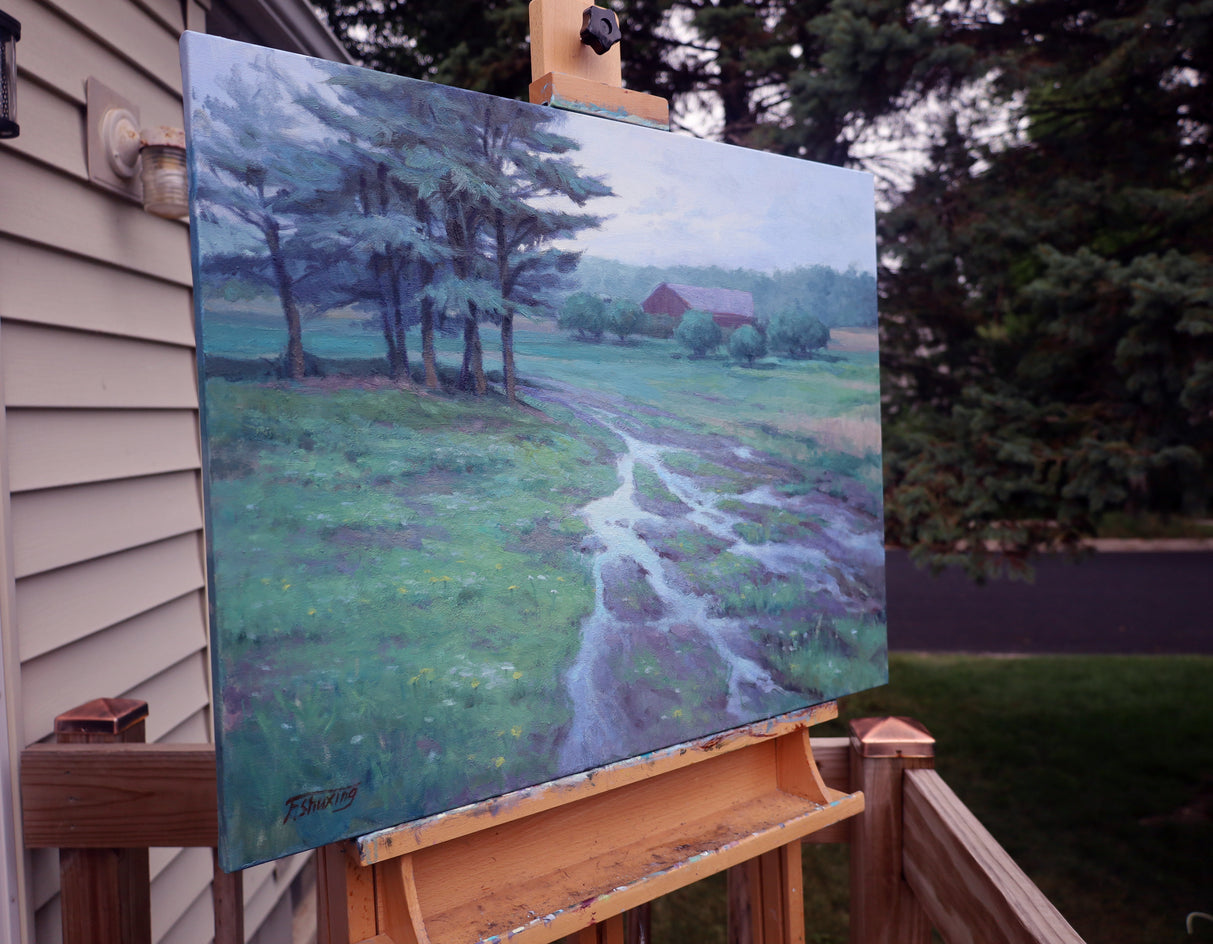 Farm Road by Shuxing Fan |  Side View of Artwork 