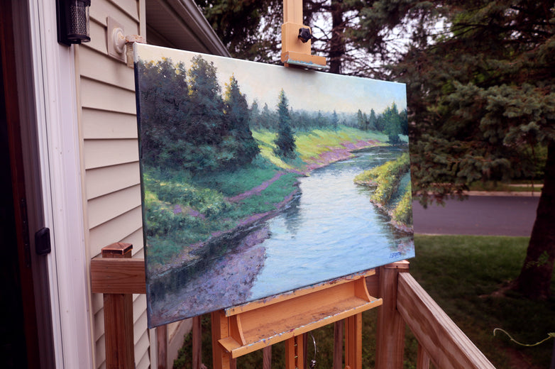 Green Valley by Shuxing Fan |  Side View of Artwork 