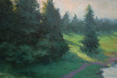 Original art for sale at UGallery.com | Green Valley by Shuxing Fan | $2,100 | oil painting | 24' h x 36' w | thumbnail 4