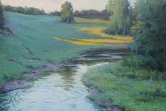 Original art for sale at UGallery.com | Green Valley by Shuxing Fan | $2,100 | oil painting | 24' h x 36' w | thumbnail 4