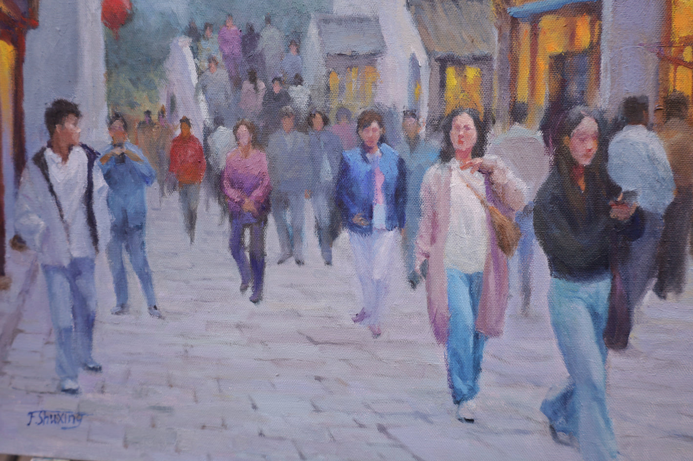 Old Town Wuxi by Shuxing Fan |  Closeup View of Artwork 