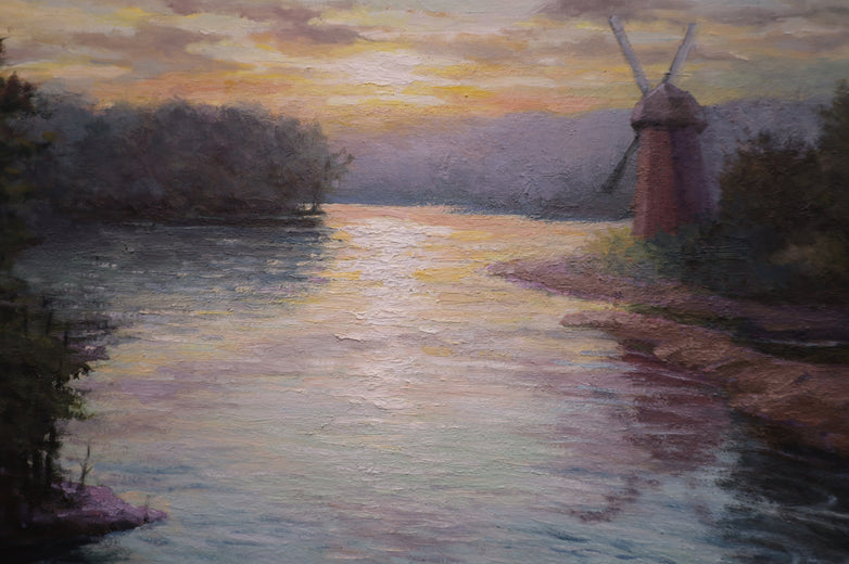 River Sunset by Shuxing Fan |   Closeup View of Artwork 