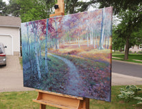 Original art for sale at UGallery.com | Woods by Shuxing Fan | $2,100 | oil painting | 24' h x 36' w | thumbnail 2