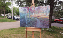 Original art for sale at UGallery.com | Woods by Shuxing Fan | $2,100 | oil painting | 24' h x 36' w | thumbnail 3