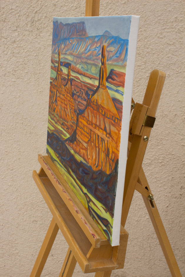 Evening in Valley of the Gods by Crystal DiPietro |  Side View of Artwork 