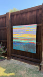 Original art for sale at UGallery.com | Horizon in Bloom by Srinivas Kathoju | $6,900 | oil painting | 48' h x 48' w | thumbnail 3