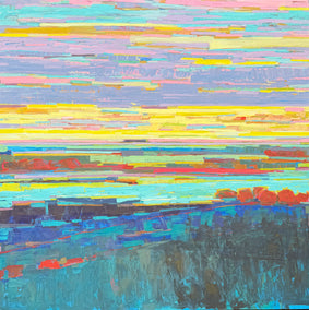 oil painting by Srinivas Kathoju titled Horizon in Bloom