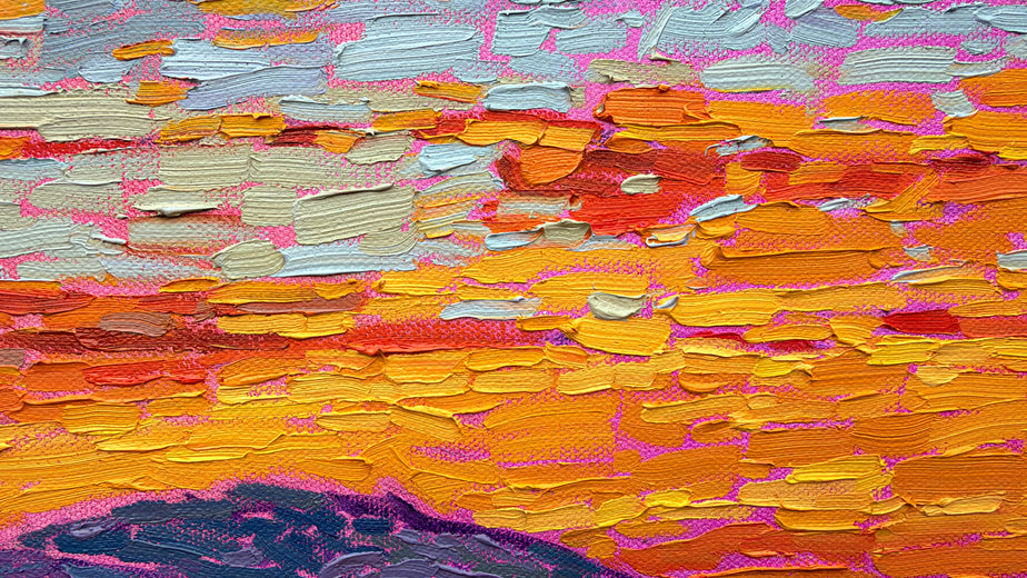 Sunset over the Overlook by Srinivas Kathoju |  Side View of Artwork 