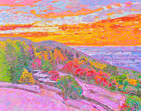Original art for sale at UGallery.com | Sunset over the Overlook by Srinivas Kathoju | $1,625 | oil painting | 24' h x 30' w