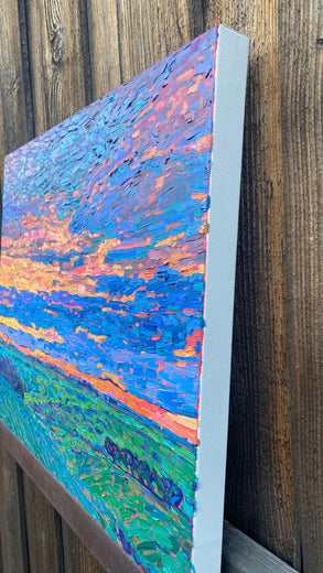 Texan Fields at Dusk by Srinivas Kathoju |  Side View of Artwork 