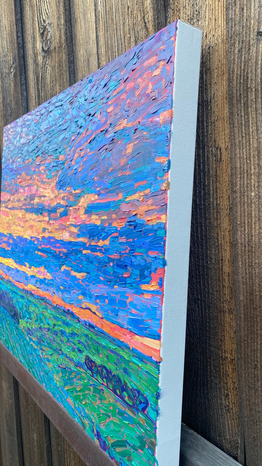 Texan Fields at Dusk by Srinivas Kathoju |  Side View of Artwork 