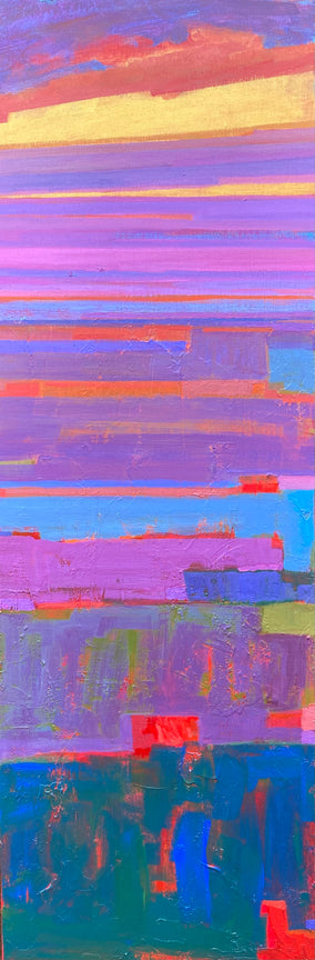 Original art for sale at UGallery.com | The Golden Stripe 1 by Srinivas Kathoju | $800 | oil painting | 36' h x 12' w