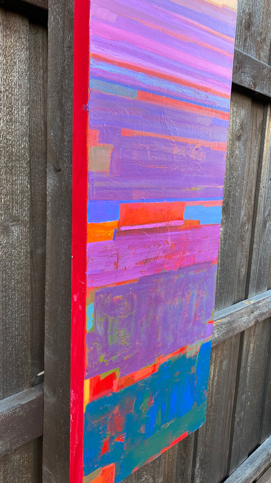 The Golden Stripe 2 by Srinivas Kathoju |  Side View of Artwork 