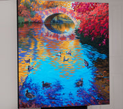 Original art for sale at UGallery.com | Ducks in Central Park, New York by Stanislav Sidorov | $3,800 | oil painting | 36' h x 36' w | thumbnail 3