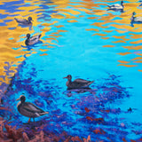 Original art for sale at UGallery.com | Ducks in Central Park, New York by Stanislav Sidorov | $3,800 | oil painting | 36' h x 36' w | thumbnail 4