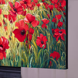Original art for sale at UGallery.com | Field of Poppies - 2 by Stanislav Sidorov | $6,600 | oil painting | 36' h x 48' w | thumbnail 2