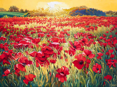 oil painting by Stanislav Sidorov titled Field of Poppies - 2