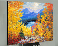 Original art for sale at UGallery.com | The Falling Leaves by Stanislav Sidorov | $11,000 | oil painting | 48' h x 60' w | thumbnail 3