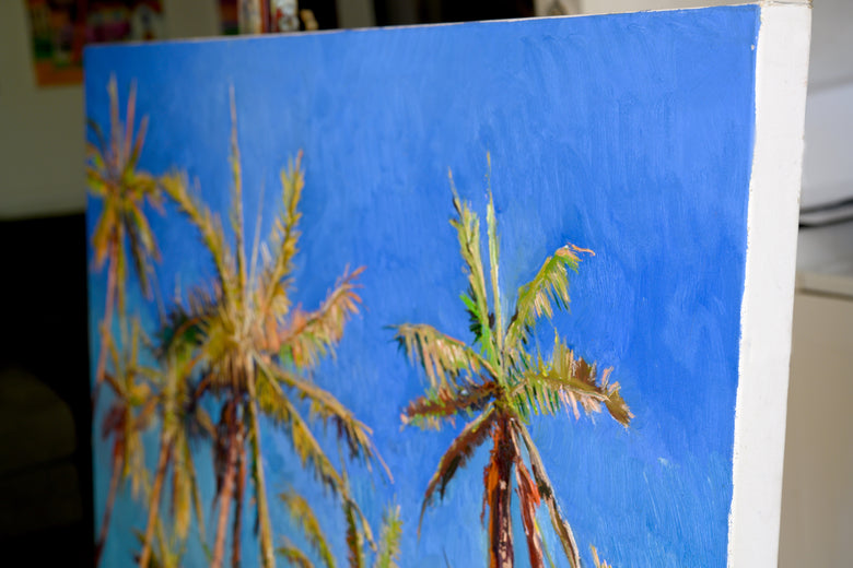 coconut palm tree paintings Coconut Palm Trees and the Blue Sky