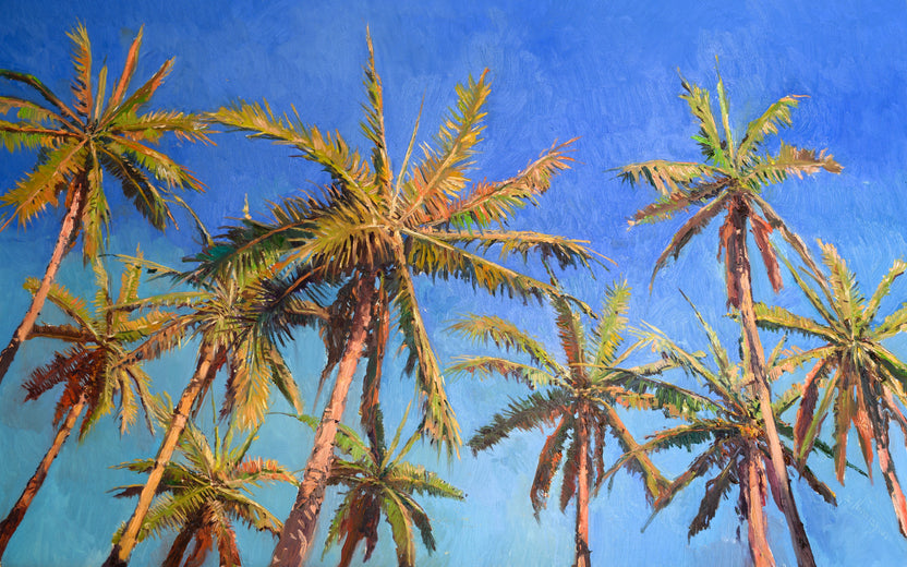 coconut palm painting Coconut Palm Trees and the Blue Sky